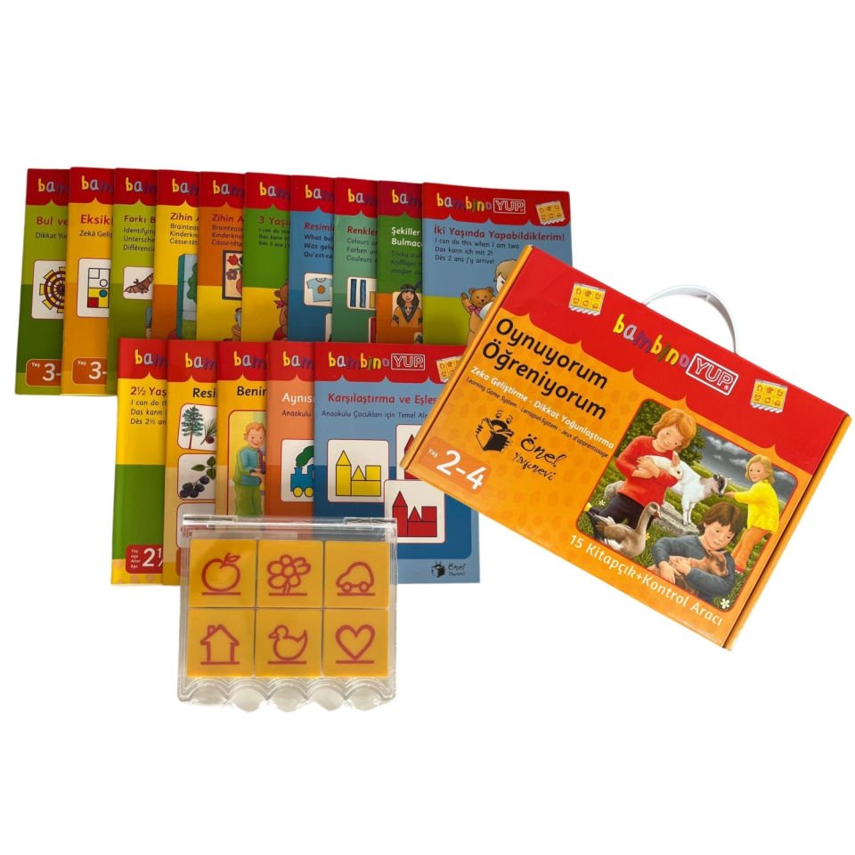 BambinoYUP 2-4 Yaş Zeka ve Dikkat Seti ( 15 Kitap + 1 Kontrol Kutusu)
